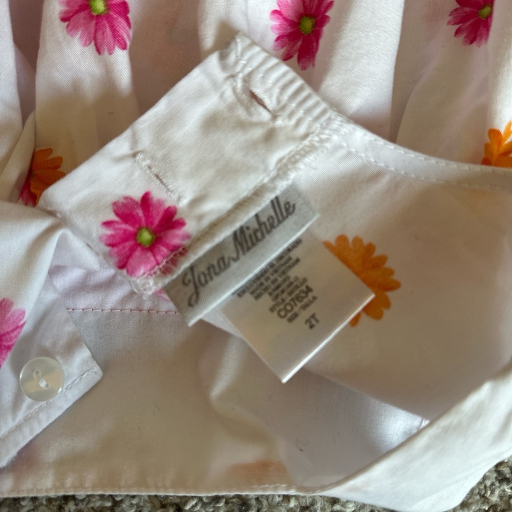 Jona Michelle Floral Dress with Pink and Orange Accents 2T 100% cotton - Picture 4 of 4